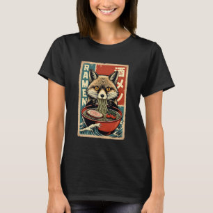 Anime Fox Eating Ramen Japanese Cute & Funny Kawai T-Shirt