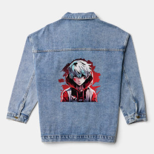 Anime Fury: Angry Young Man Design Denim Jacket