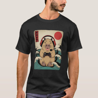 Anime Gamer Capybara Japanese Art Gaming Gifts Men T-Shirt