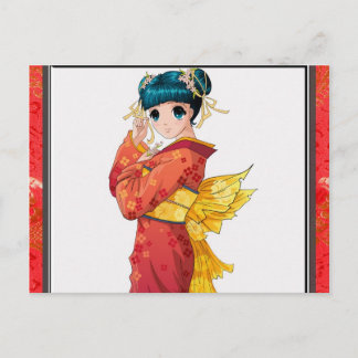 Anime Geisha Postcard