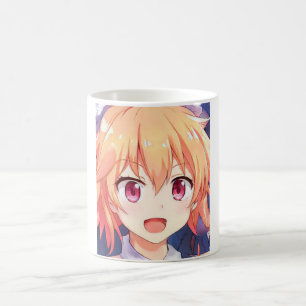 Anime ginger-haired girl plum eyes coffee mug