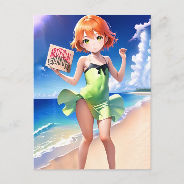 Anime Girl 026  Postcard (Front)