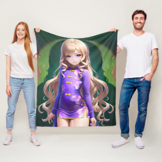 Anime Girl 042 Fleece Blanket