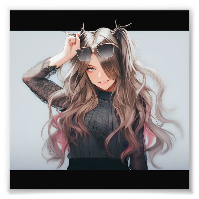 Anime girl #4 photo print (Front)