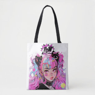 Anime Girl Aesthetic Tote Bag 
