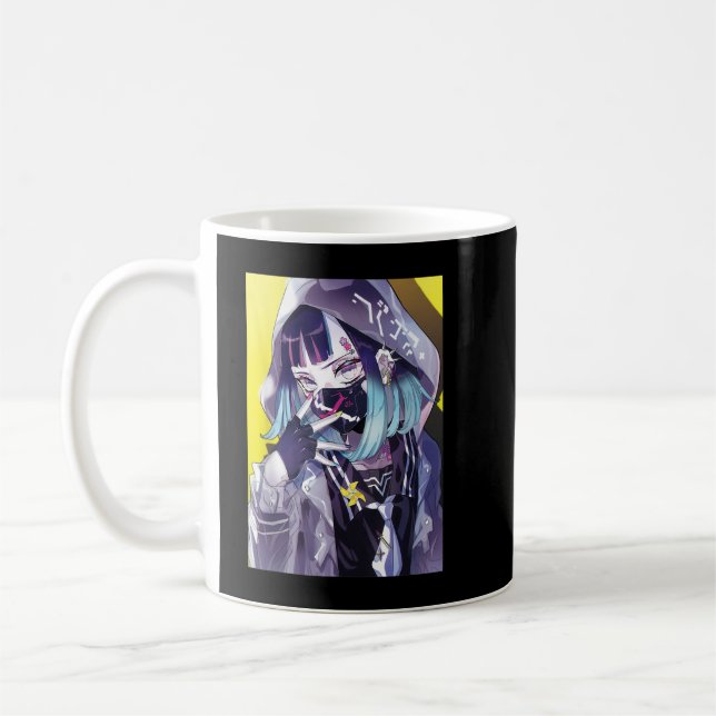 Anime Girl Aesthetic Yami Kawaii Edgy Vaporwave Wa Coffee Mug (Left)
