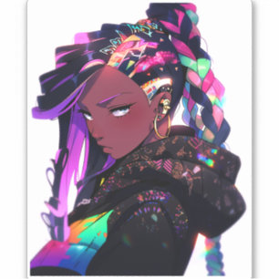 Anime Girl African American Art