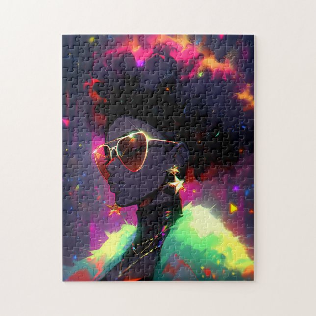 Anime Girl African American Art Jigsaw Puzzle (Vertical)