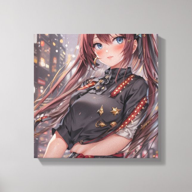 Anime Girl AI Generative Canvas Print (Front)