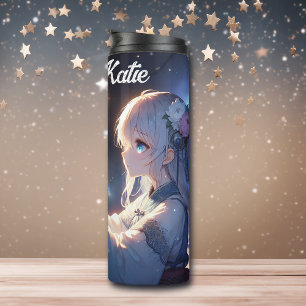Anime Girl and her Dragon Personalised Thermal Tumbler