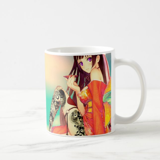 Anime girl art coffee mug (Right)