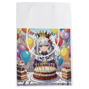 Anime girl B birthday Medium Gift Bag