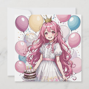Anime girl birhday A Invitation