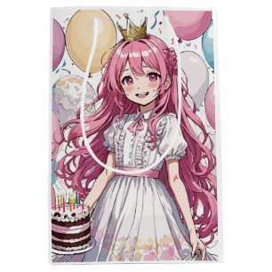 Anime girl birthday Medium Gift Bag