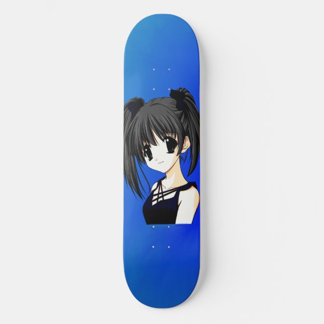 Anime Girl Blue Skateboard (Front)