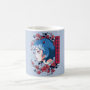Anime Girl Cherry Blossom Art Mug