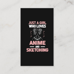 Anime Girl Cosplay Teen Manga Sketching Business Card