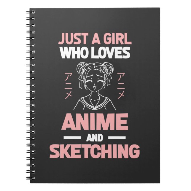 Anime Girl Cosplay Teen Manga Sketching Notebook (Front)