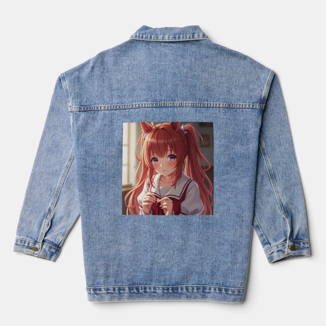 Anime girl denim jacket (Back)