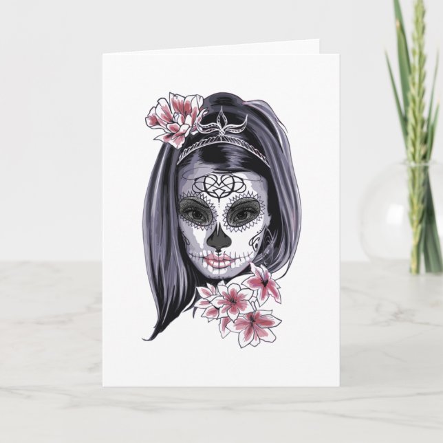 Anime Girl Drawn Anime Tattoo Card (Front)