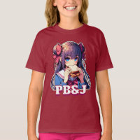 Anime Girl eating a PB&J Sandwich