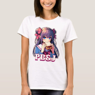 Anime Girl eating a PB&J Sandwich  T-Shirt