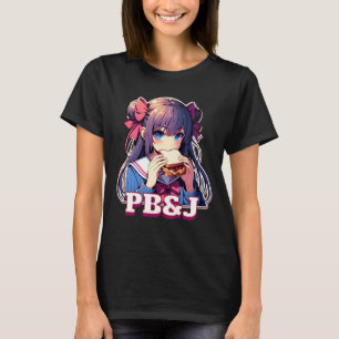 Anime Girl eating a PB&J Sandwich  T-Shirt