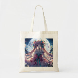 Anime Girl Flower Moon Fairy Tote Bag