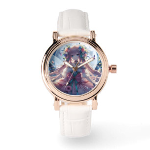 Anime Girl Flower Moon Fairy Watch