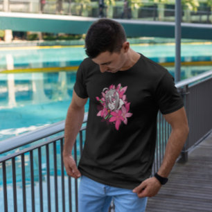 Anime Girl Flowers   T-Shirt