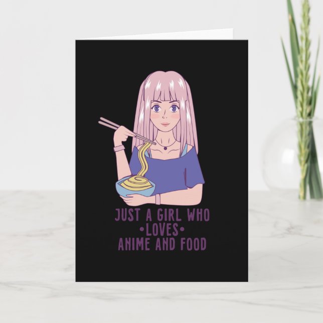 Anime Girl | for Anime & Food Lover Card (Front)