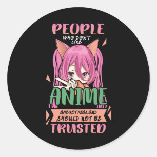 Anime Girl Funny Saying Otaku Manga Classic Round Sticker