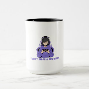 Anime Girl Gamer Purple Gaming Art Mug