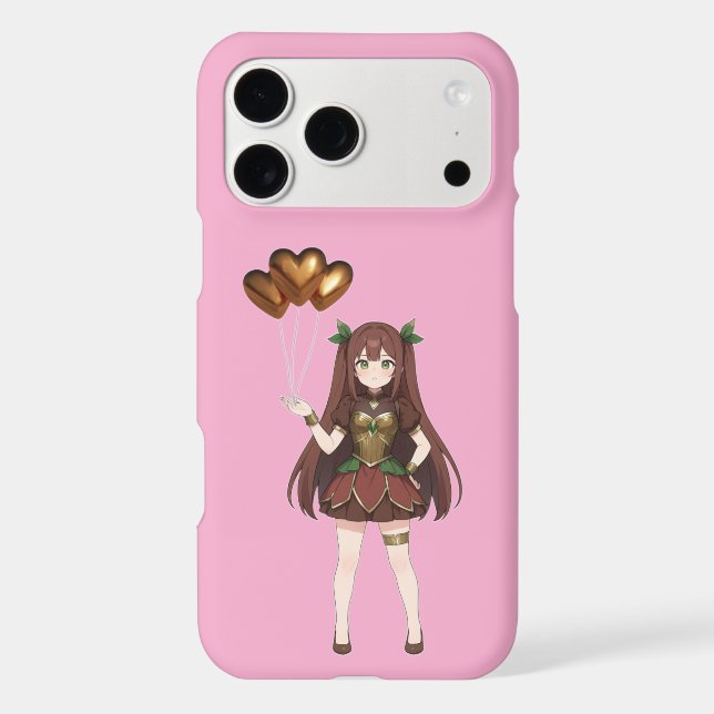 Anime Girl Gold Heart Balloons  (Back)