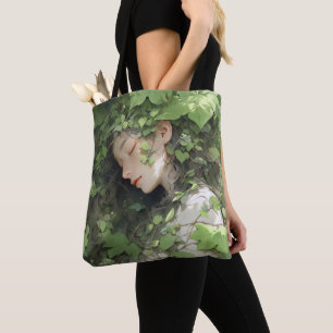 Anime Girl Green Sleep Tote Bag