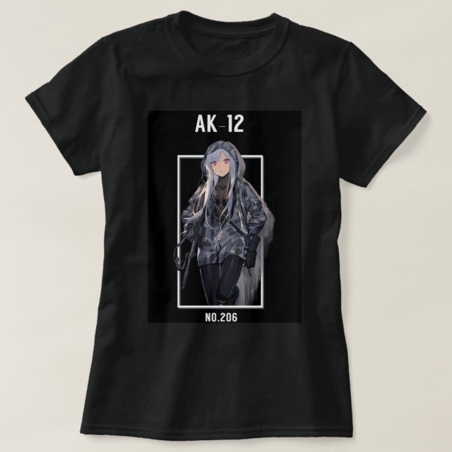 anime girl gun  T-Shirt (Design Front)