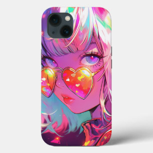 Anime Girl Hearts iPhone 13 Case