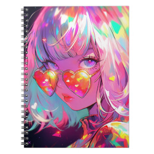 Anime Girl Hearts Notebook