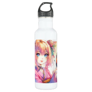 Anime Girl Holding a Butterfly 710 Ml Water Bottle