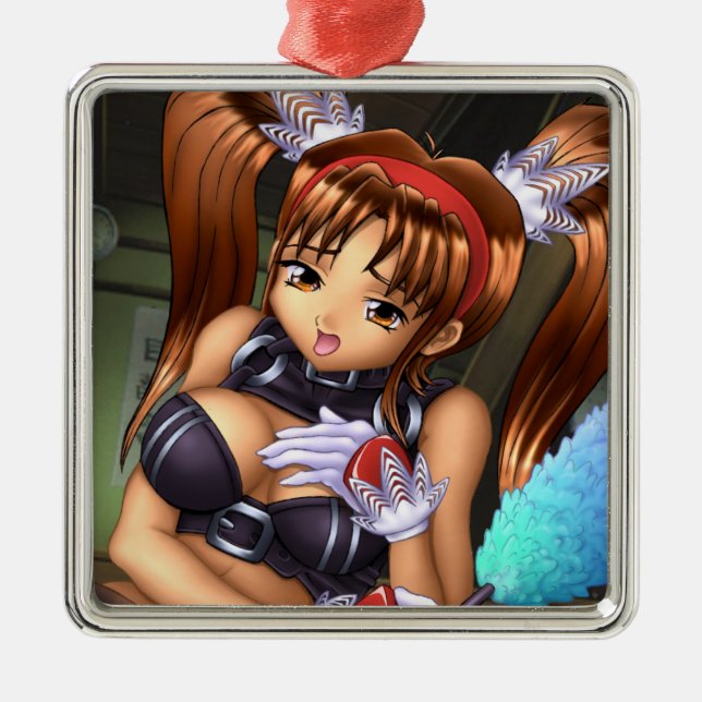 Anime Girl - Honey Metal Tree Decoration (Front)