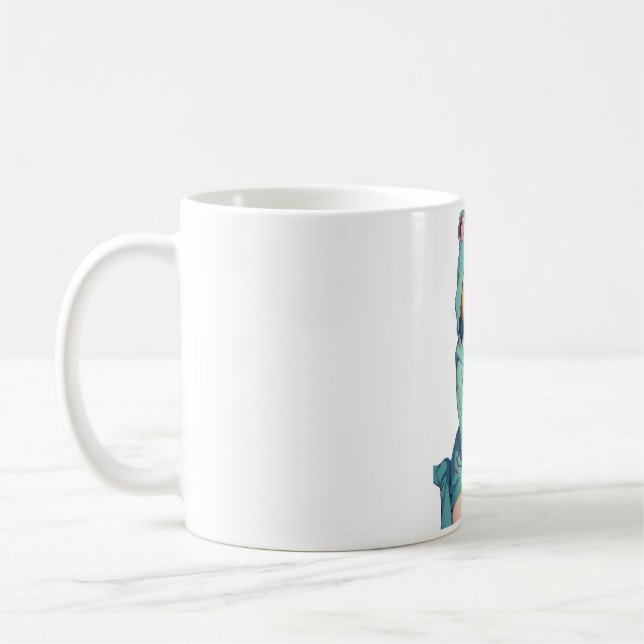 anime girl in a frog hoodie coffee mug (Left)