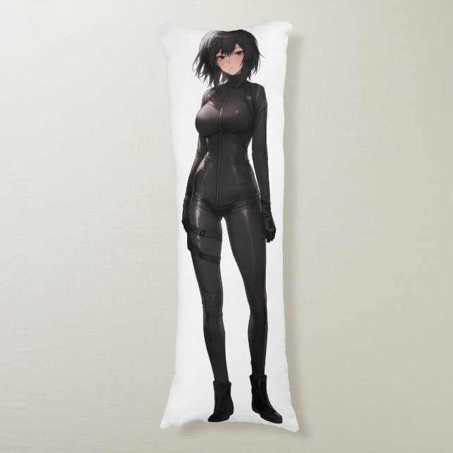 Anime Girl in Bodysuit Body Cushion (Front Vertical)