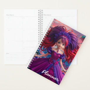 Anime Girl in Purple Planner