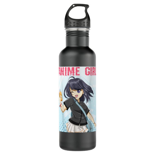 Anime Girl Japanese Aesthetic Mangan Girls  710 Ml Water Bottle (Front)