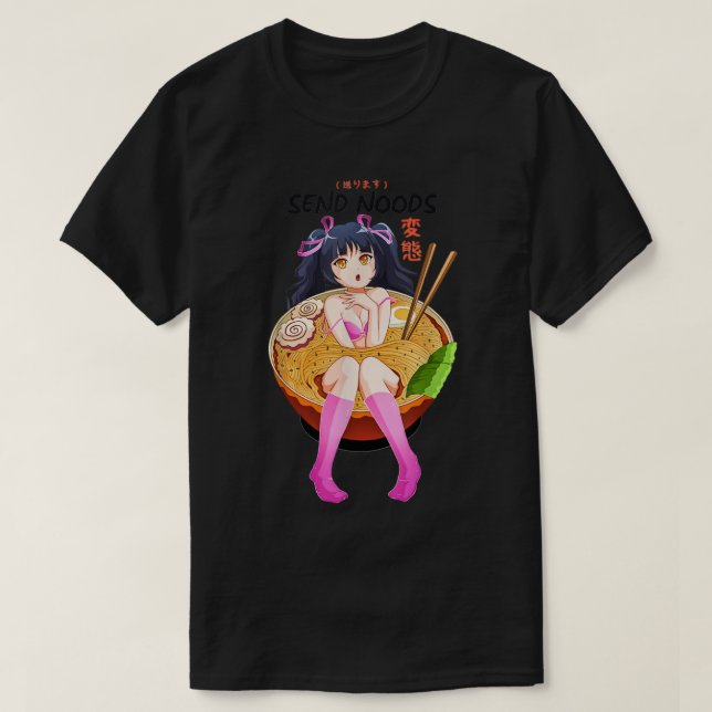Anime Girl Japanese - Send Noods Ramen Noodle Bowl T-Shirt (Design Front)
