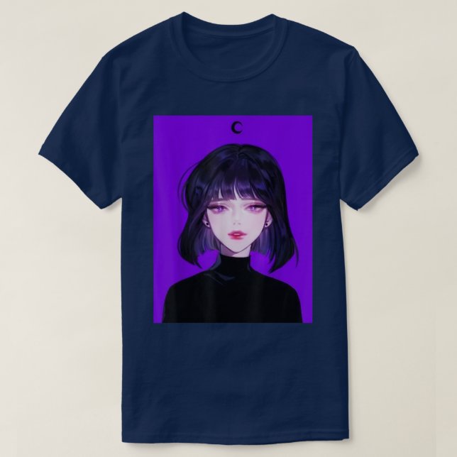 Anime Girl Kawaii Gothic Waifu Aesthetic  T-Shirt (Design Front)