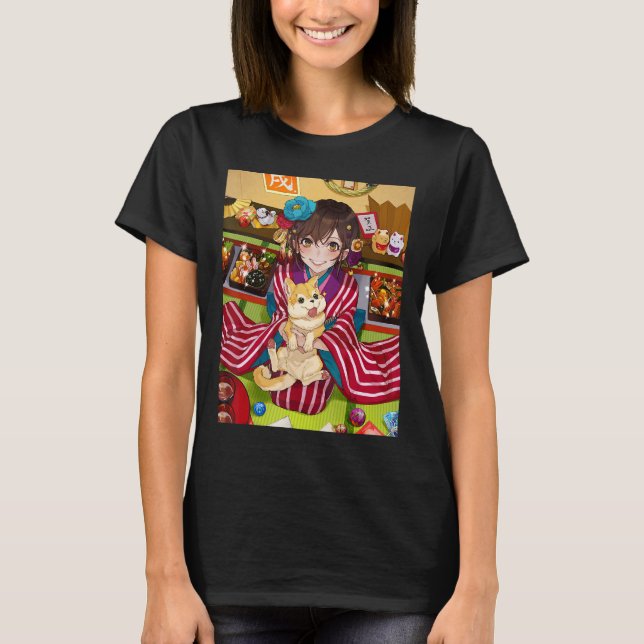 Anime Girl Kawaii Waifu Aesthetic Japanese Otaku2 T-Shirt (Front)