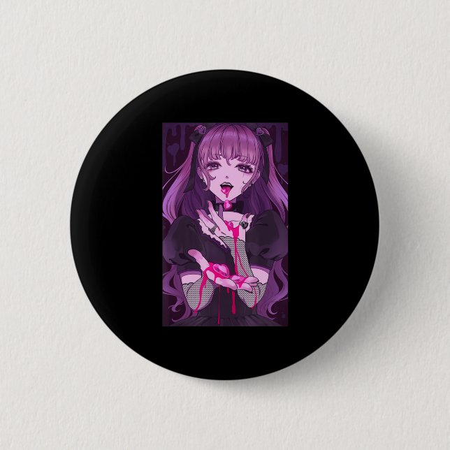 Anime Girl Kawaii Waifu Aesthetic Japanese Otaku 8 6 Cm Round Badge (Front)