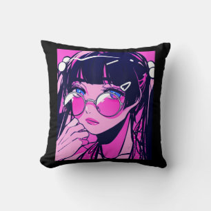 Anime Girl Kawaii Waifu Pink Aesthetic Japanese Ot Cushion