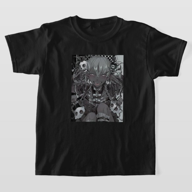 Anime Girl Kawaii Yandere Waifu Aesthetic Japanese T-Shirt (Laydown)
